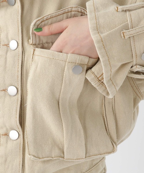 ALAND(エーランド)の「3.3Field Trip/BIGポケショートジャケット 2256117(デニムジャケット・レディース・ベージュ/カーキ・FREE)」の11枚目の写真
