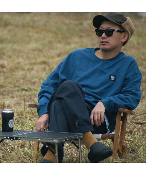 DOUBLE STEAL（ダブルスティール）の「mini BOX LOGO Crew（スウェット・メンズ・ブラック/エメラルドブルー/サンドベージュ/トップグレー/ダークグリーン・LARGE/X-LARGE/MEDIUM）」の5枚目の写真