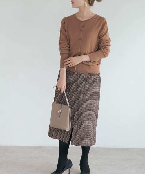 URBAN RESEARCH ROSSO WOMEN（アーバンリサーチ　ロッソ）の「モールツイードタイトスカート（スカート・レディース・ネイビー/ダークブラウン/アイボリー・38/36）」の17枚目の写真