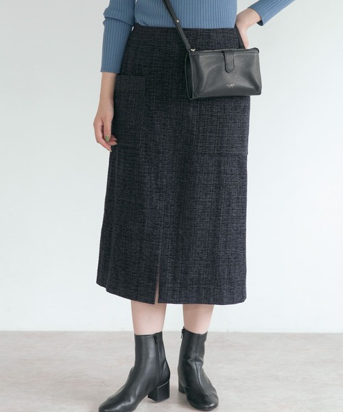 URBAN RESEARCH ROSSO WOMEN（アーバンリサーチ　ロッソ）の「モールツイードタイトスカート（スカート・レディース・ネイビー/ダークブラウン/アイボリー・38/36）」の6枚目の写真