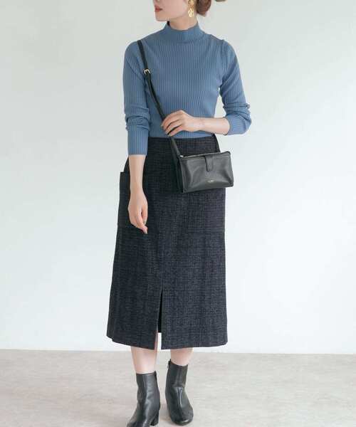 URBAN RESEARCH ROSSO WOMEN（アーバンリサーチ　ロッソ）の「モールツイードタイトスカート（スカート・レディース・ネイビー/ダークブラウン/アイボリー・38/36）」の10枚目の写真