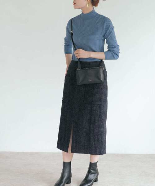 URBAN RESEARCH ROSSO WOMEN（アーバンリサーチ　ロッソ）の「モールツイードタイトスカート（スカート・レディース・ネイビー/ダークブラウン/アイボリー・38/36）」の18枚目の写真