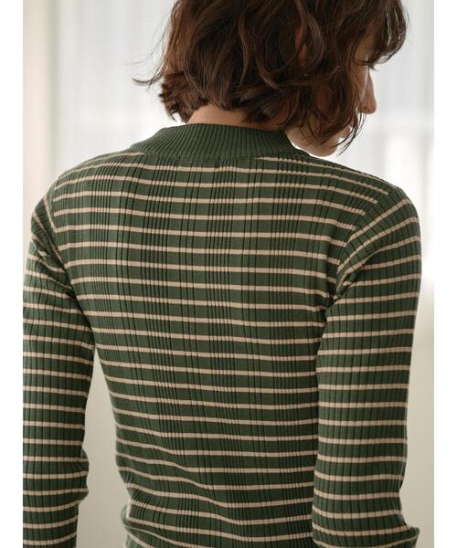 earth music&ecology(アースミュージックアンドエコロジー)の「レトロボーダーニットプルオーバー *(ニット/セーター・レディース・グリーン/ブラック/パープル・S/M)」の10枚目の写真