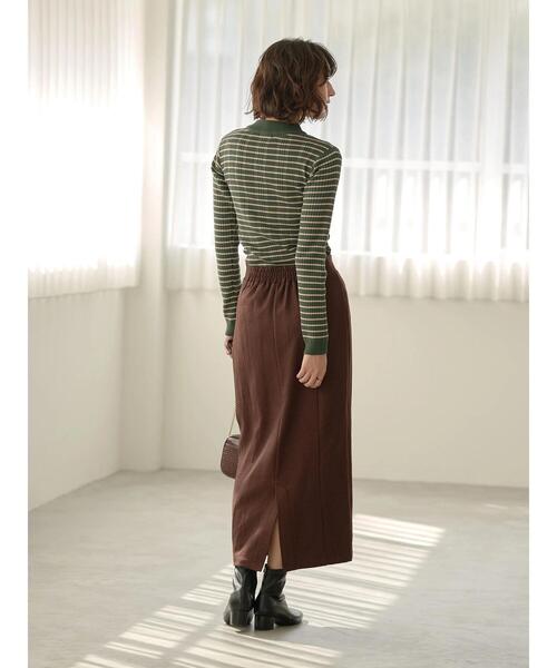 earth music&ecology(アースミュージックアンドエコロジー)の「レトロボーダーニットプルオーバー *(ニット/セーター・レディース・グリーン/ブラック/パープル・S/M)」の17枚目の写真