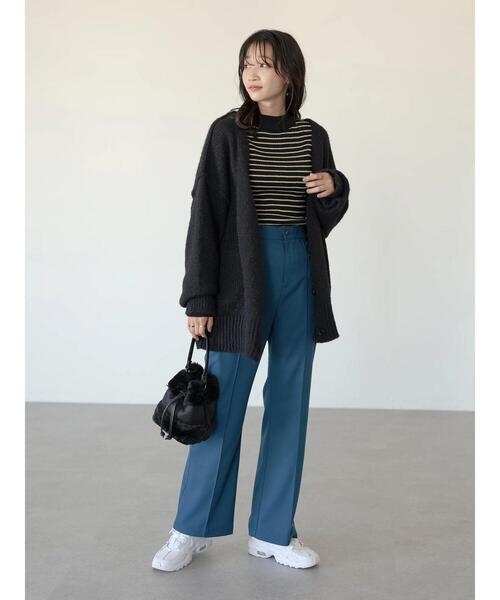 earth music&ecology(アースミュージックアンドエコロジー)の「レトロボーダーニットプルオーバー *(ニット/セーター・レディース・グリーン/ブラック/パープル・S/M)」の21枚目の写真