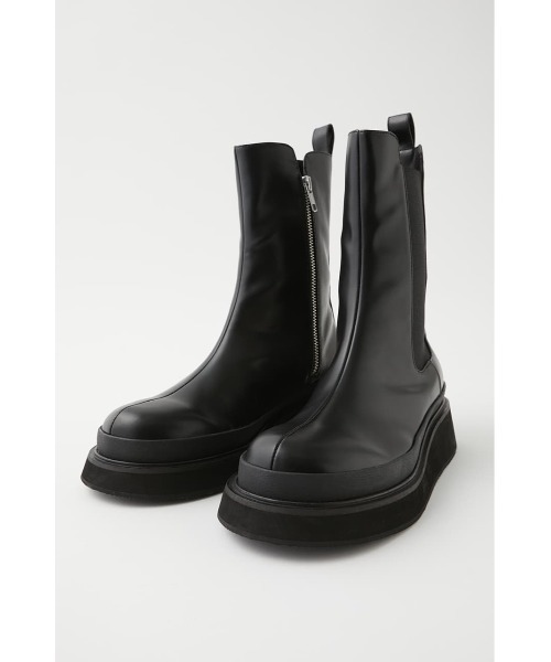 MOUSSY（マウジー）の「SIDE GORE RUBBER ブーツ（ブーツ・レディース・ブラック/ベージュ・SMALL/LARGE/MEDIUM）」の5枚目の写真