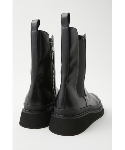 MOUSSY（マウジー）の「SIDE GORE RUBBER ブーツ（ブーツ・レディース・ブラック/ベージュ・SMALL/LARGE/MEDIUM）」の6枚目の写真