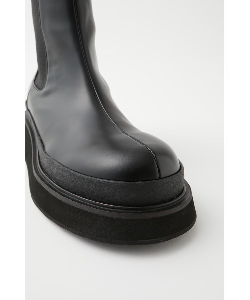 MOUSSY（マウジー）の「SIDE GORE RUBBER ブーツ（ブーツ・レディース・ブラック/ベージュ・SMALL/LARGE/MEDIUM）」の7枚目の写真