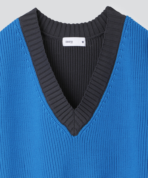 CONVERSE TOKYO（コンバーストウキョウ）の「カラーパターンニットベスト（ベスト・レディース・オレンジ/グリーン/ブルー・FREE）」の17枚目の写真