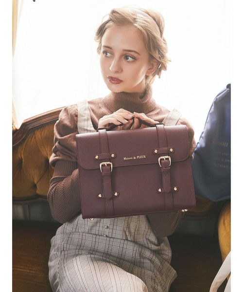 Maison de FLEUR（メゾンドフルール）の「EC限定サッチェル2WAYリュック（トートバッグ・レディース・ブラック/ワインレッド/ブラウン・FREE）」の13枚目の写真