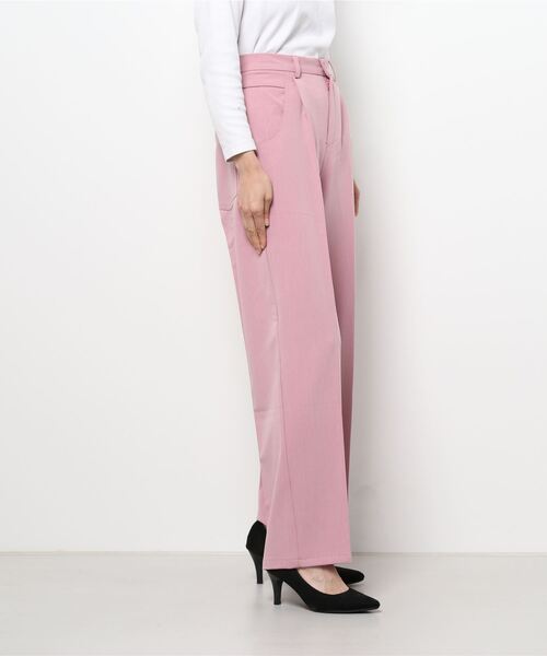 ulu（ウル）の「Original pintuck backbelt straight pants（スラックス・レディース・スモークピンク/ブラック/ブラウン・FREE）」の7枚目の写真