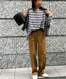 ulu | Original pintuck backbelt straight pants(スラックス)