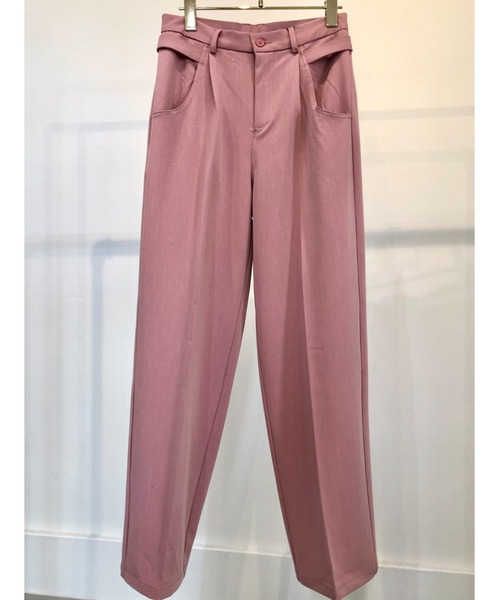 ulu（ウル）の「Original pintuck backbelt straight pants（スラックス・レディース・スモークピンク/ブラック/ブラウン・FREE）」の9枚目の写真