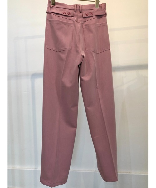 ulu（ウル）の「Original pintuck backbelt straight pants（スラックス・レディース・スモークピンク/ブラック/ブラウン・FREE）」の13枚目の写真