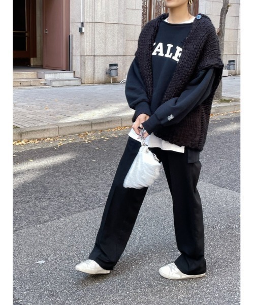 ulu（ウル）の「Original pintuck backbelt straight pants（スラックス・レディース・スモークピンク/ブラック/ブラウン・FREE）」の18枚目の写真