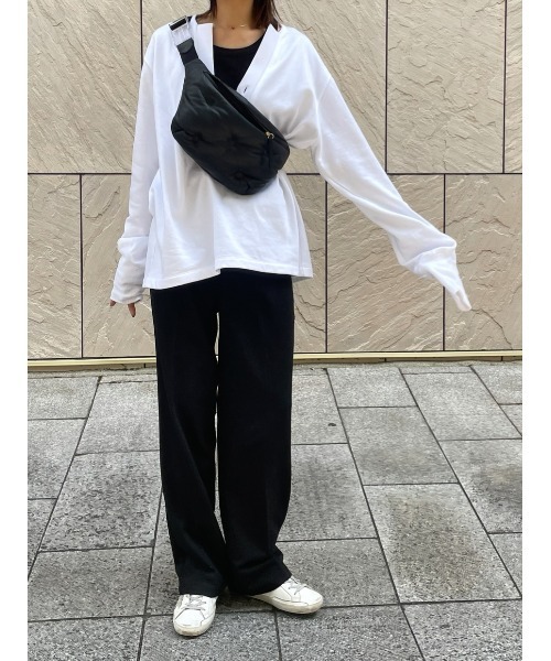 ulu（ウル）の「Original pintuck backbelt straight pants（スラックス・レディース・スモークピンク/ブラック/ブラウン・FREE）」の22枚目の写真