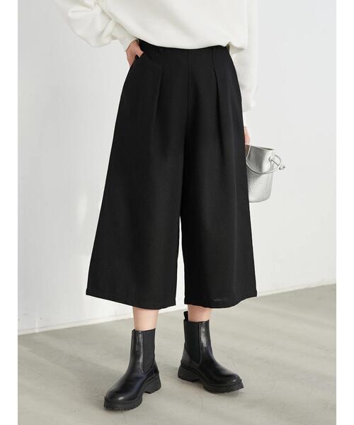 Green Parks(グリーンパークス)の「洗えるツィードガウチョ*(その他パンツ・レディース・ブラック・FREE)」の6枚目の写真