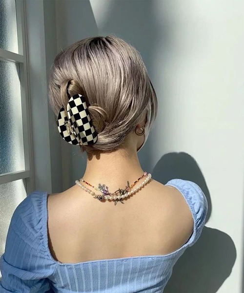lala Born（ララボーン）の「チェッカースクエアクリップ（バレッタ/ヘアクリップ・レディース・マルチ・FREE）」の4枚目の写真