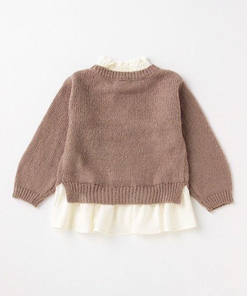 petit main（プティマイン）の「【リンク】シャギーニット裾ペプラム（ニット/セーター・キッズ・エメラルド/ピンク/モカ・S/M/L）」の5枚目の写真