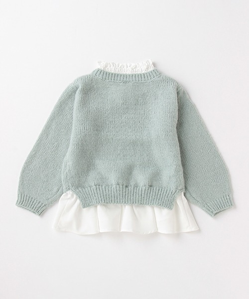 petit main（プティマイン）の「【リンク】シャギーニット裾ペプラム（ニット/セーター・キッズ・エメラルド/ピンク/モカ・S/M/L）」の6枚目の写真