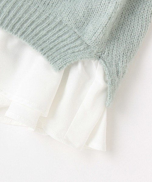 petit main（プティマイン）の「【リンク】シャギーニット裾ペプラム（ニット/セーター・キッズ・エメラルド/ピンク/モカ・S/M/L）」の9枚目の写真