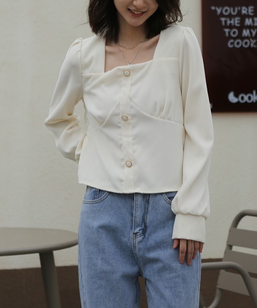 MAISON DE THERESE(メゾン ド テレーズ)の「コールテン スクエアネック シャツブラウス(シャツ/ブラウス・レディース・ベージュ/ブルー・MEDIUM)」の20枚目の写真