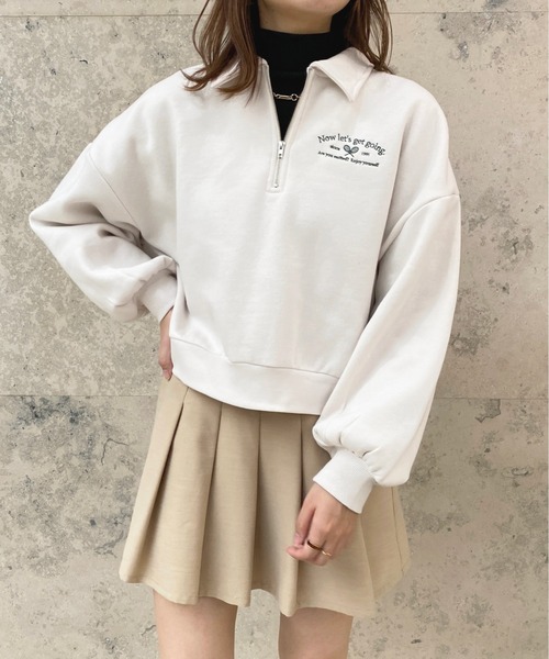 apres jour（アプレジュール）の「ハーフZIPスウェット【ZOZOTOWN限定アイテム】（スウェット・レディース・アイボリー/ナチュラル/ネイビー・フリー/X-LARGE）」の4枚目の写真