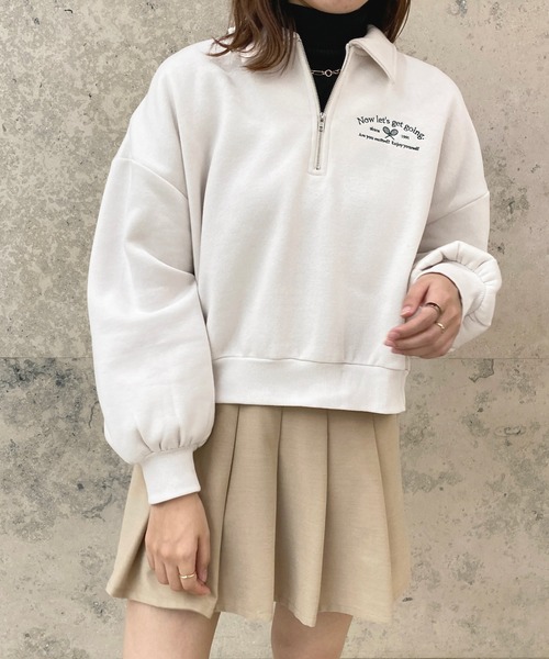 apres jour（アプレジュール）の「ハーフZIPスウェット【ZOZOTOWN限定アイテム】（スウェット・レディース・アイボリー/ナチュラル/ネイビー・フリー/X-LARGE）」の6枚目の写真