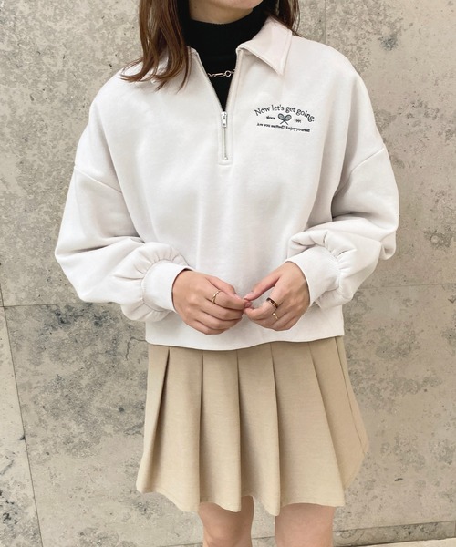 apres jour（アプレジュール）の「ハーフZIPスウェット【ZOZOTOWN限定アイテム】（スウェット・レディース・アイボリー/ナチュラル/ネイビー・フリー/X-LARGE）」の7枚目の写真