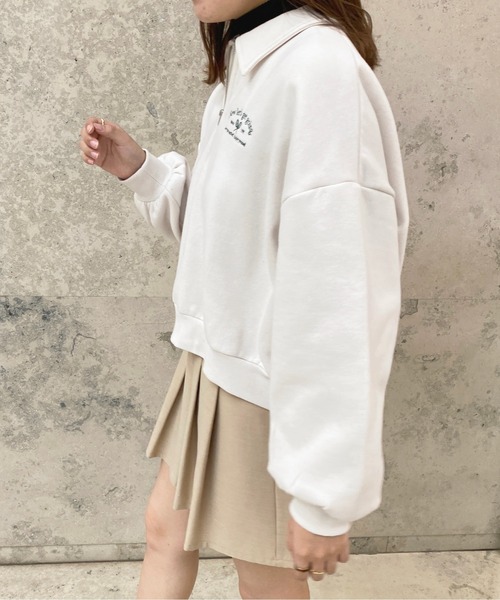 apres jour（アプレジュール）の「ハーフZIPスウェット【ZOZOTOWN限定アイテム】（スウェット・レディース・アイボリー/ナチュラル/ネイビー・フリー/X-LARGE）」の8枚目の写真
