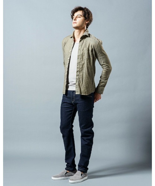 wjk（ダヴルジェイケイ）の「【limited】banana knit denim(OW)（デニムパンツ・メンズ・ブラック/インディゴブルー・SMALL/MEDIUM/LARGE/X-LARGE）」の4枚目の写真