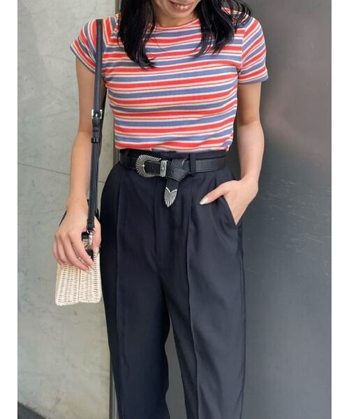 EVRIS（エヴリス）の「メタルバックルフェイクレザーベルト（ベルト・レディース・ブラック/ブラウン・FREE）」の4枚目の写真