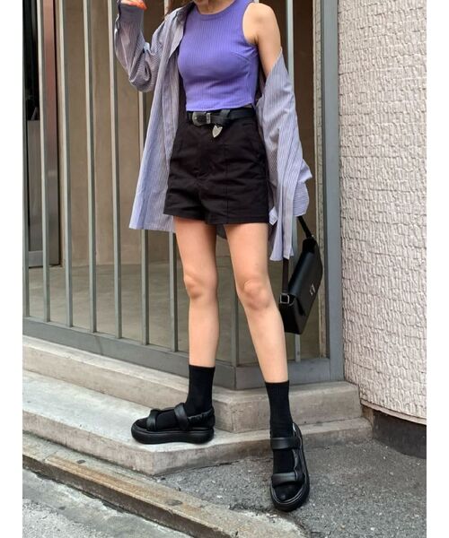 EVRIS（エヴリス）の「メタルバックルフェイクレザーベルト（ベルト・レディース・ブラック/ブラウン・FREE）」の8枚目の写真