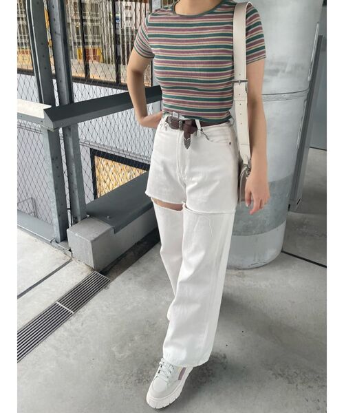 EVRIS（エヴリス）の「メタルバックルフェイクレザーベルト（ベルト・レディース・ブラック/ブラウン・FREE）」の14枚目の写真