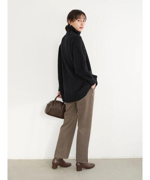 earth music&ecology（アースミュージックアンドエコロジー）の「カットジャカードセミフレアパンツ＊（その他パンツ・レディース・ブラック/ブラウン・S/M）」の14枚目の写真