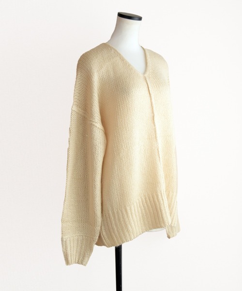 Marient（マリエント）の「VネックローゲージカラーニットPO（ニット/セーター・レディース・オレンジ/ブルー/グリーン/アイボリー・FREE）」の10枚目の写真