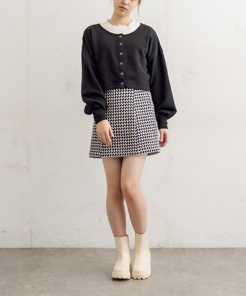 OLIVE des OLIVE（オリーブデオリーブ）の「ミニタイトスカート（スカート・レディース・オフホワイト/グレー/ブラック・FREE）」の6枚目の写真