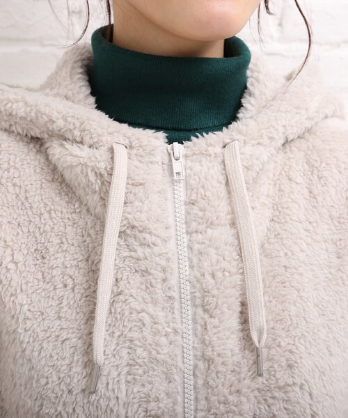 Cutie Blonde（キューティーブロンド）の「◆【S-L】もこもこボアジップパーカー（パーカー・レディース・ライトグレー/ブラウン系その他/ピンク・01/02/03）」の12枚目の写真