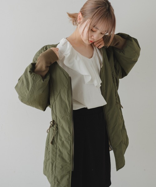 Kastane（カスタネ）の「裁ち切り衿フリルプルオーバー（Tシャツ/カットソー・レディース・オフホワイト/カーキ/ブラック・FREE）」の15枚目の写真