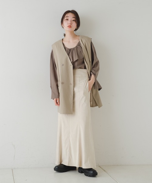 Kastane（カスタネ）の「裁ち切り衿フリルプルオーバー（Tシャツ/カットソー・レディース・オフホワイト/カーキ/ブラック・FREE）」の13枚目の写真