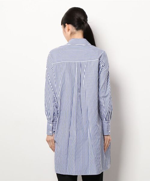 LUGIVA(ルギヴァ)の「コットンツイルロングシャツ(シャツ/ブラウス・レディース・オフホワイト/ブルー系その他・M)」の4枚目の写真