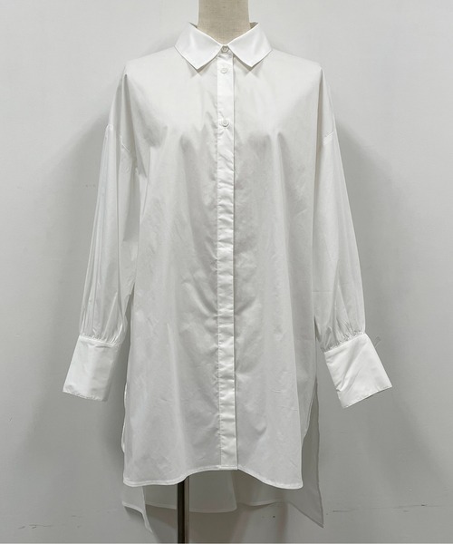 LUGIVA(ルギヴァ)の「コットンツイルロングシャツ(シャツ/ブラウス・レディース・オフホワイト/ブルー系その他・M)」の6枚目の写真