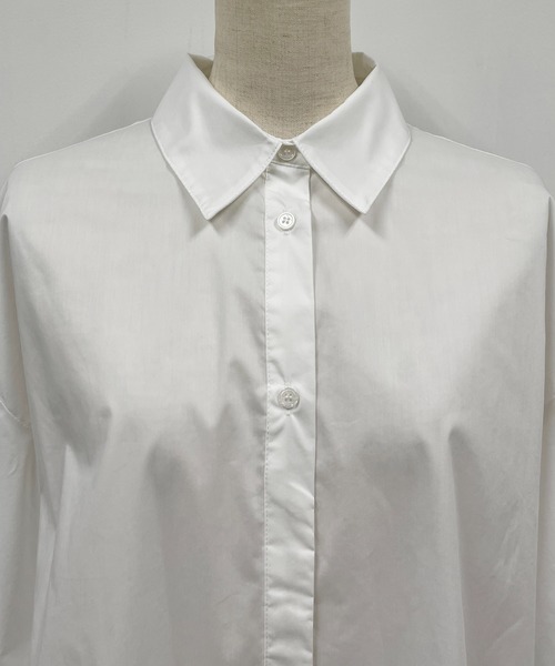 LUGIVA(ルギヴァ)の「コットンツイルロングシャツ(シャツ/ブラウス・レディース・オフホワイト/ブルー系その他・M)」の9枚目の写真