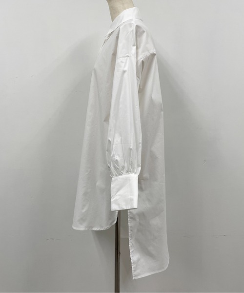 LUGIVA(ルギヴァ)の「コットンツイルロングシャツ(シャツ/ブラウス・レディース・オフホワイト/ブルー系その他・M)」の7枚目の写真