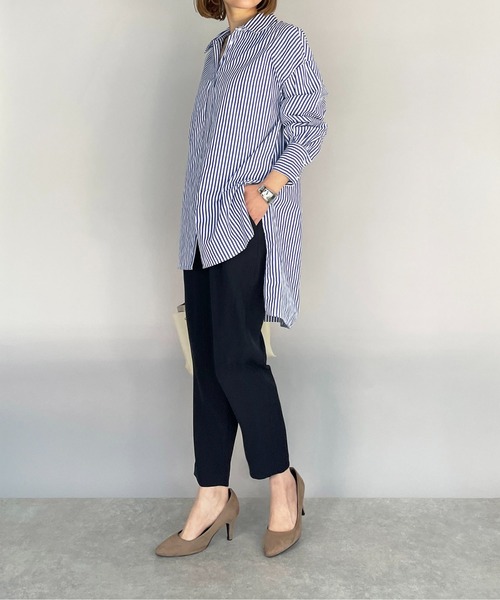 LUGIVA(ルギヴァ)の「コットンツイルロングシャツ(シャツ/ブラウス・レディース・オフホワイト/ブルー系その他・M)」の21枚目の写真