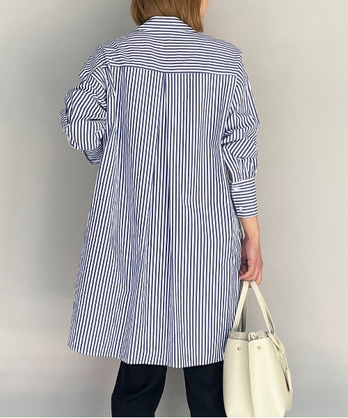 LUGIVA(ルギヴァ)の「コットンツイルロングシャツ(シャツ/ブラウス・レディース・オフホワイト/ブルー系その他・M)」の18枚目の写真