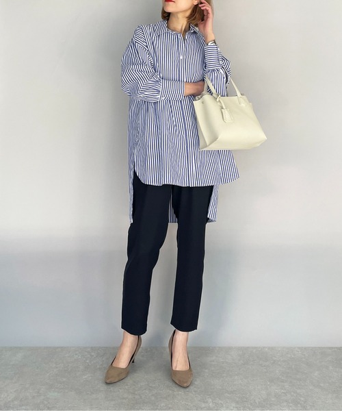 LUGIVA(ルギヴァ)の「コットンツイルロングシャツ(シャツ/ブラウス・レディース・オフホワイト/ブルー系その他・M)」の20枚目の写真