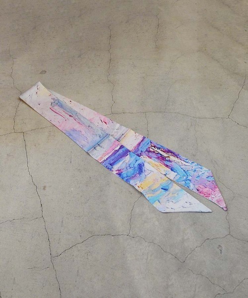 ma chere Cosette?(マシェールコゼット)の「ル・マレ モネ絵柄ツイリー(バンダナ/スカーフ・レディース・パープル/グリーン/ライトグリーン・FREE)」の11枚目の写真