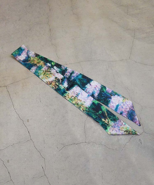 ma chere Cosette?(マシェールコゼット)の「ル・マレ モネ絵柄ツイリー(バンダナ/スカーフ・レディース・パープル/グリーン/ライトグリーン・FREE)」の14枚目の写真