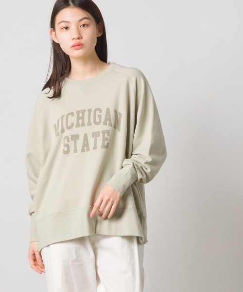 OMNES(オムネス)の「裏毛スウェット ラグランプルオーバー ロゴプリント(スウェット・レディース・ネイビー/アイボリー/モスグリーン/チャコール・FREE)」の19枚目の写真